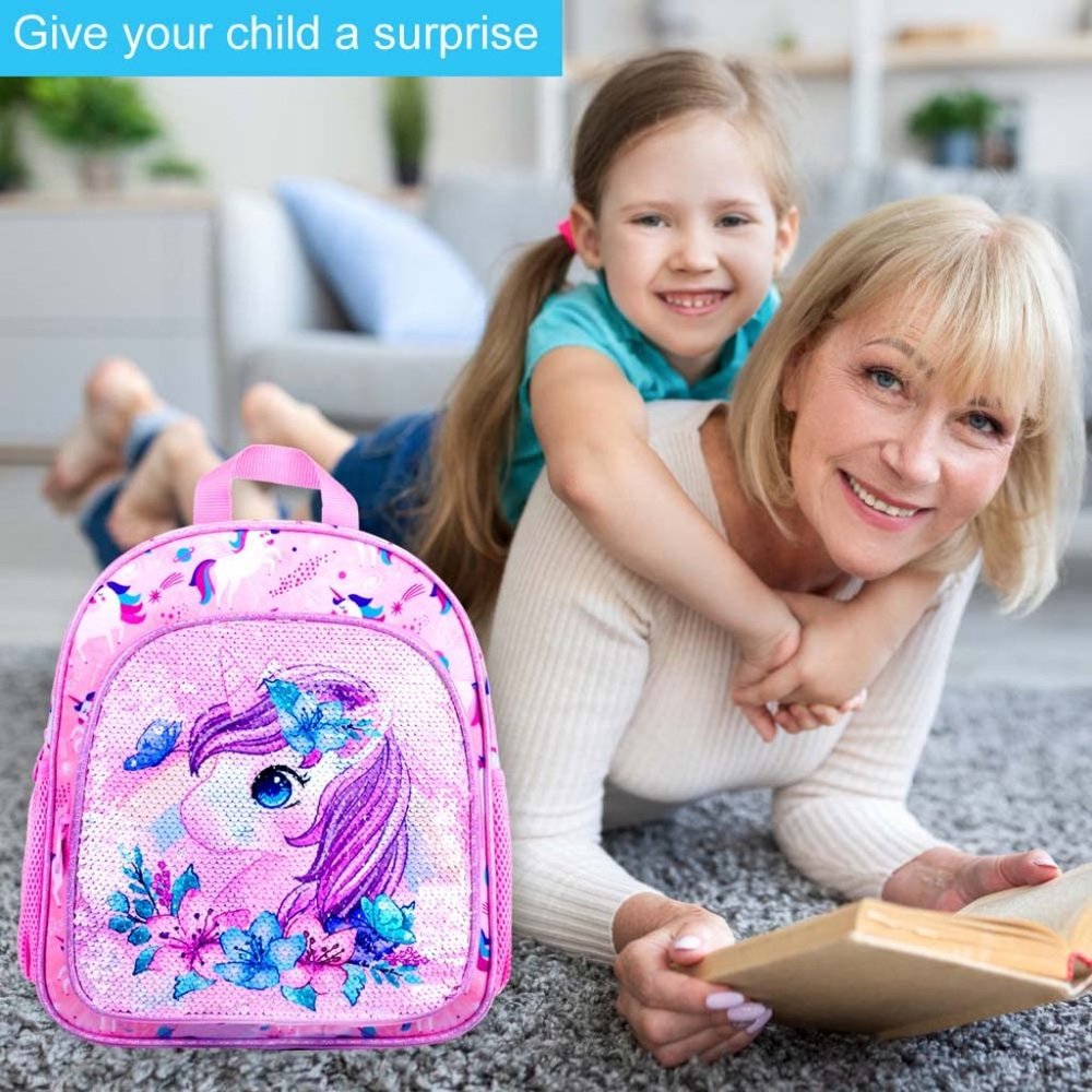 New Toddler Backpack for Girls, Kids Cute Unicorn Preschool Bookbag,Kindergarten - Picture 12 of 14